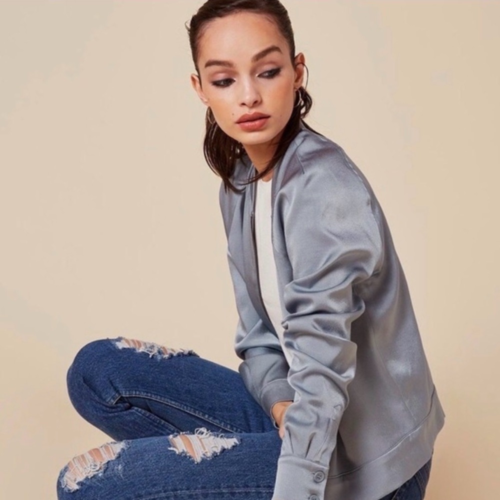 Reformation Silky Satin Bomber Jacket